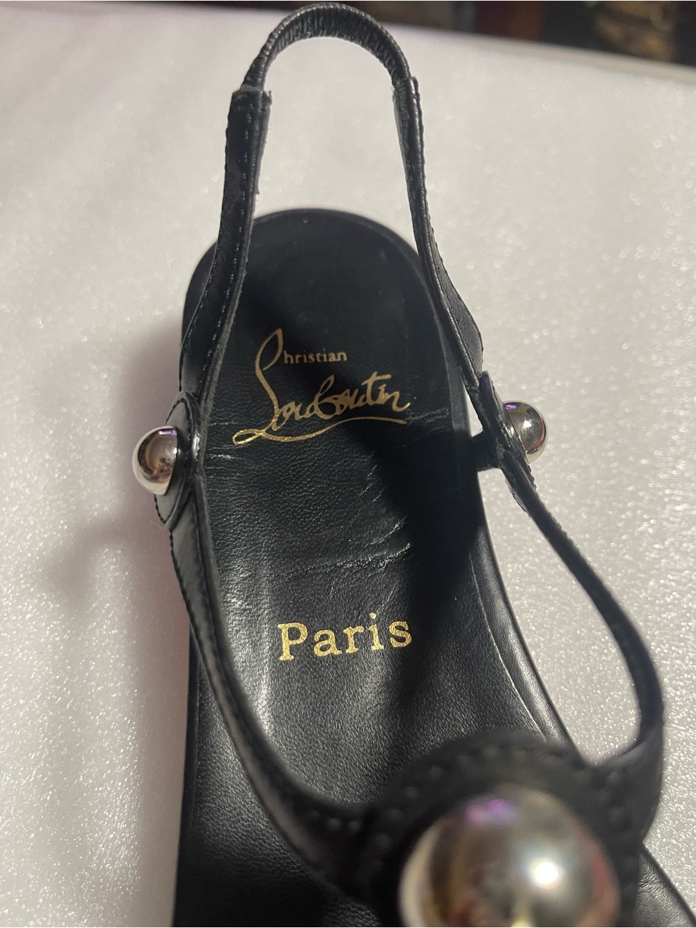 Christian Louboutin calfskin Jurassic nappa planet ball thong sandals - Picture 11 of 15